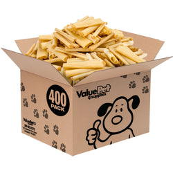 ValueBull USA Pig Skin Retriever Rolls, 4 Inch, Smoked, 400 Count Wholesale Pack