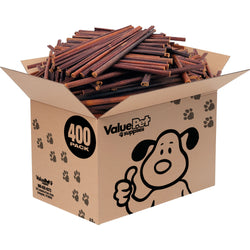 ValueBull Collagen Sticks for Small Dogs, 12 Inch Thin Chews, Natural Dog Treats, 400 Count Wholesale Pack
