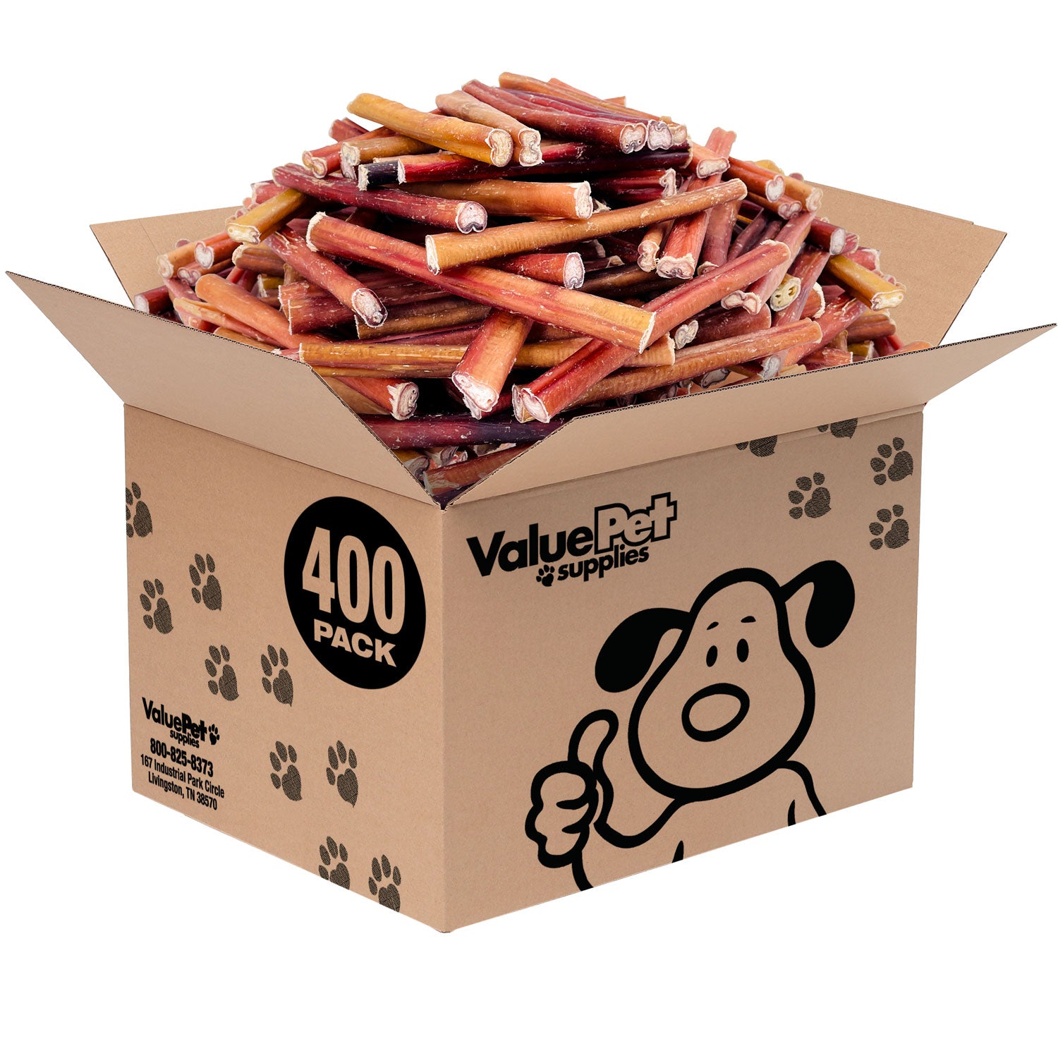 ValueBull Bully Sticks for Dogs, Medium 6 Inch, 400 Count Wholesale Pack - Medium - 400 Sticks