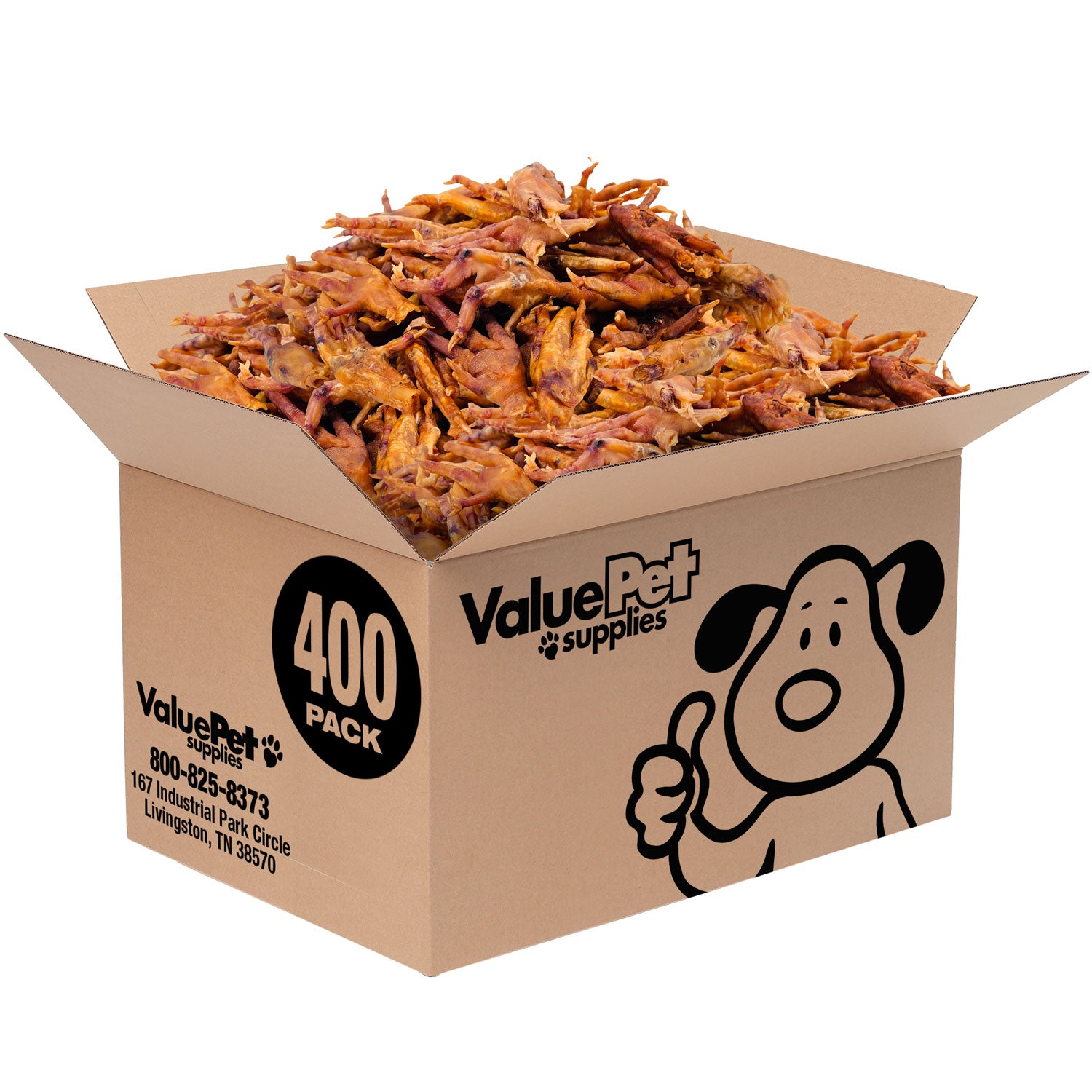 ValueBull Chicken Feet for Dogs, 400 Count Bulk Pack - Chicken Feet - 400 Feet