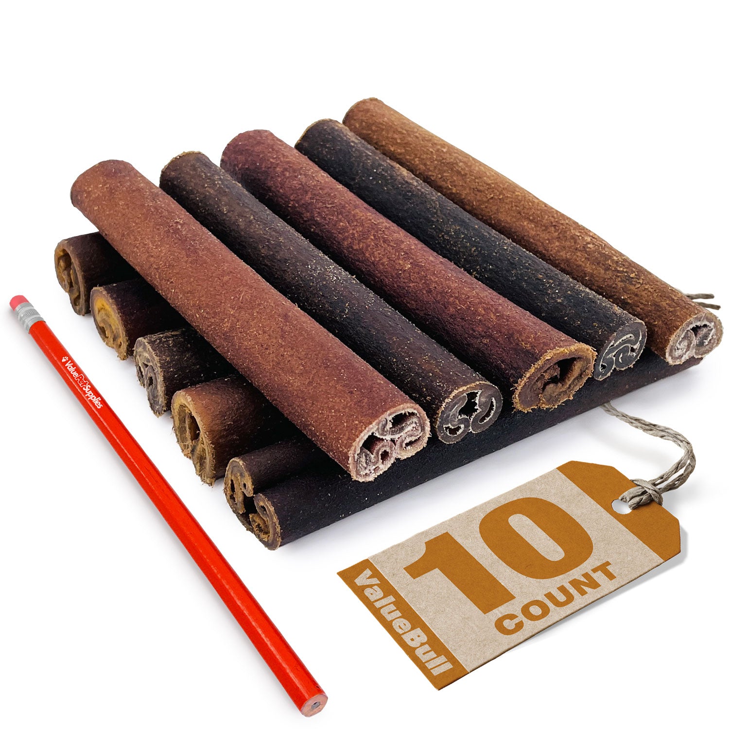 ValueBull Collagen Sticks for Dogs, 6 Inch Super Jumbo Chews, Natural Long-Lasting Dog Treats, 10 Count - X-Jumbo - 10 Sticks