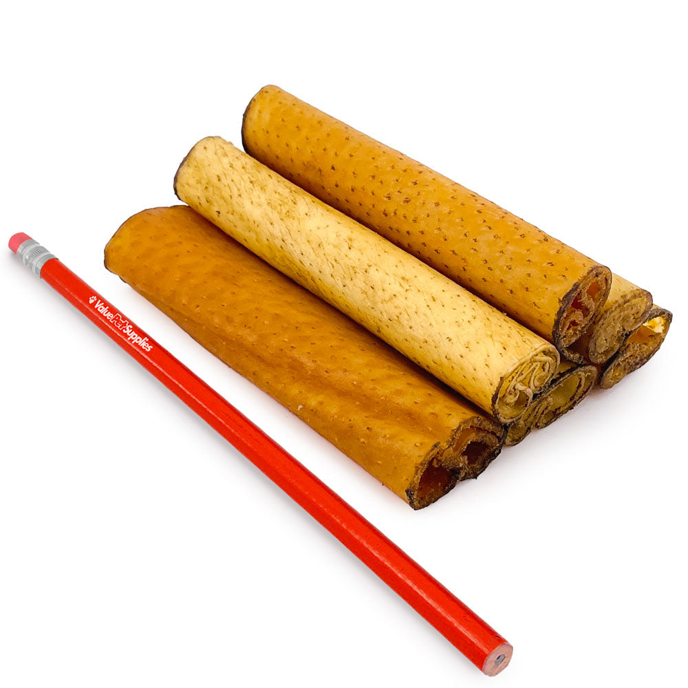 ValueBull USA Pig Skin Retriever Rolls for Dogs, 4 Inch, Smoked, 200 Count Bulk Pack