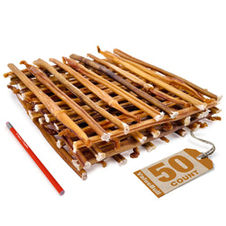 ValueBull USA Bully Sticks for Small Dogs, Thin 12 Inch, 50 Count - Thin - 50 Sticks