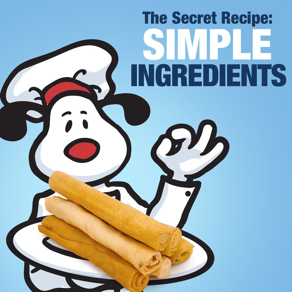 ValueBull USA Retriever Rolls for Small Dogs, Premium Rawhide, Thin 5-6 Inch, Chicken Infused, 10 Count - Chicken - 10 Rolls