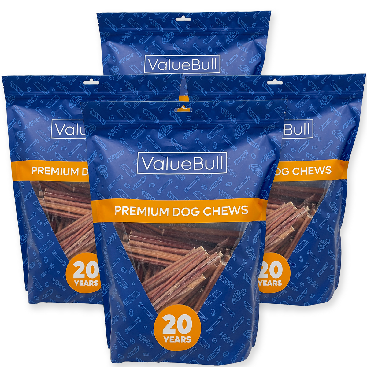 ValueBull Odor Free Bully Sticks for Small Dogs, Thin 6 Inch, 400 Count Wholesale Pack