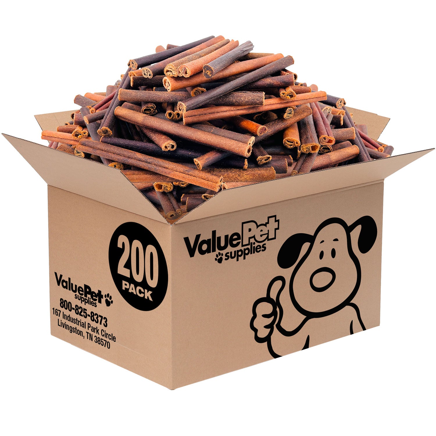 ValueBull Collagen Sticks for Dogs, 6 Inch Medium Chews, Natural Long-Lasting Dog Treats, 200 Count Bulk Pack - Medium - 200 Sticks