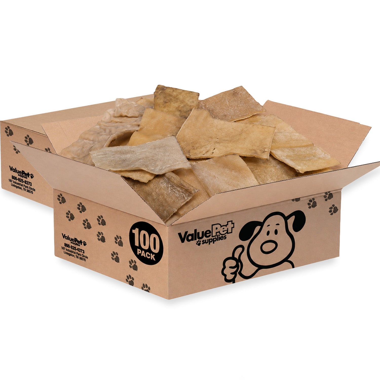 ValueBull USA Beef Rawhide Chips for Dogs, Smoked, 200 Count Bulk Pack - Smoked - 200 Chips
