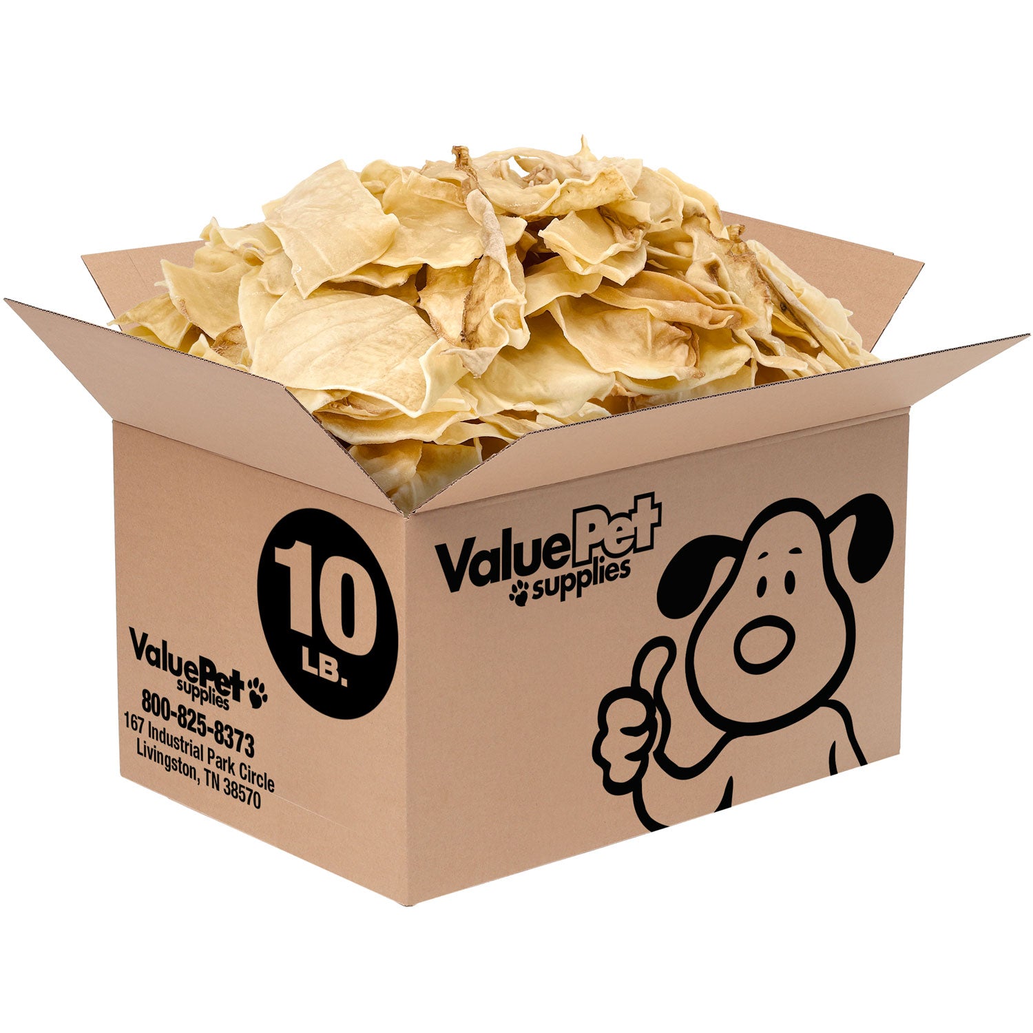 ValueBull USA Collagen Chips Dog Chews, Natural Long-Lasting Dog Treats, 10 Pound Bulk Pack - Natural - 10 Pound