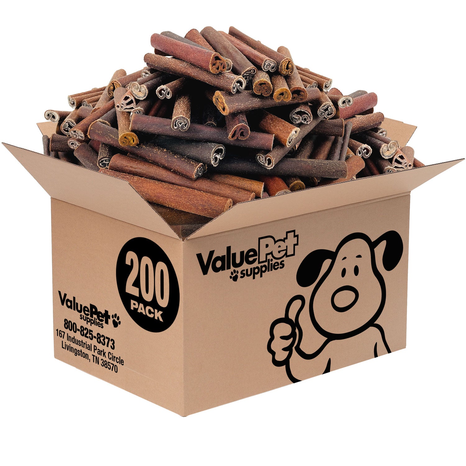ValueBull Collagen Sticks for Dogs, 6 Inch Jumbo Chews, Natural Long-Lasting Dog Treats, 200 Count Bulk Pack - Jumbo - 200 Sticks