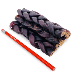 ValueBull USA Collagen Braid Beef Large Dog Chews, Thick 6 Inch 10 Count - Thick - 10 Braids