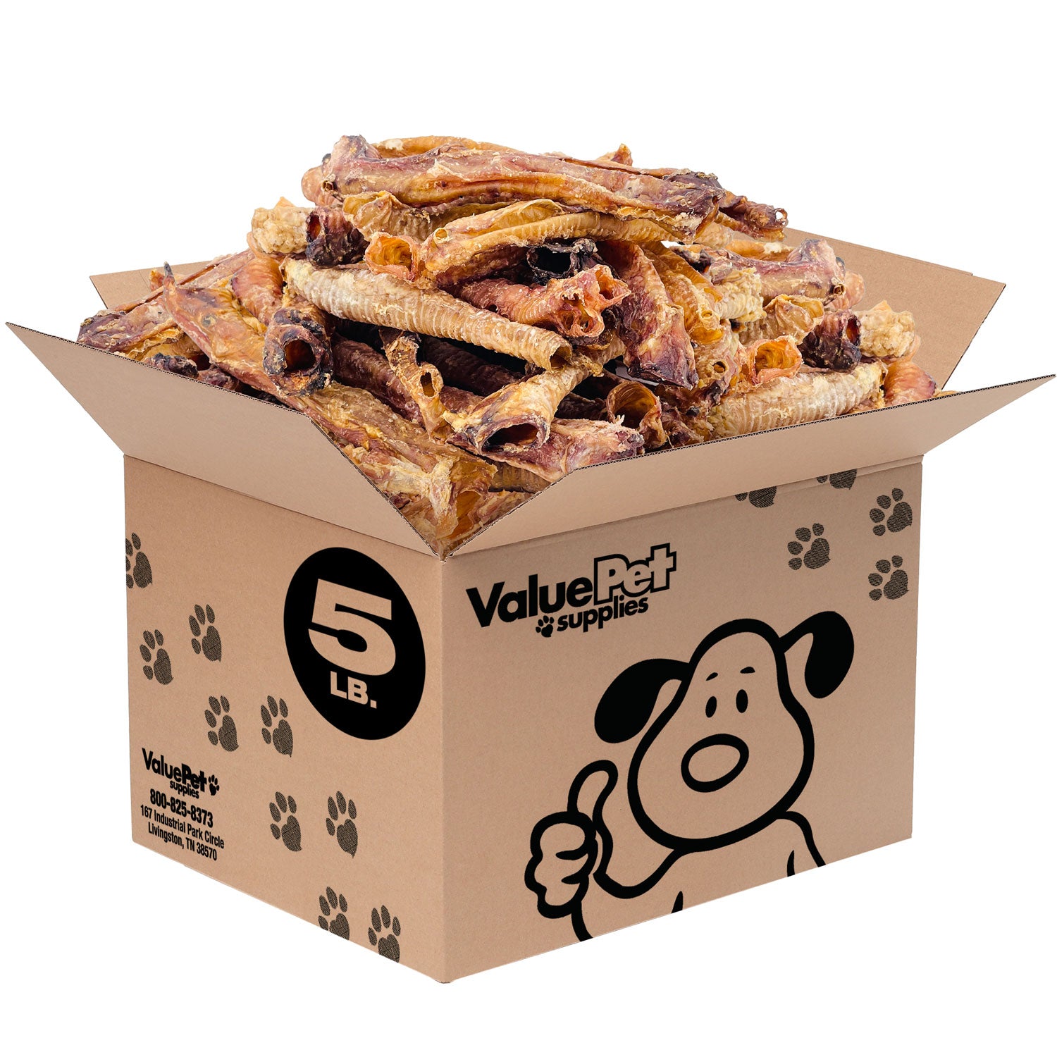 ValueBull Lamb Trachea for Dogs, Premium, 4-9 Inch, 5 Pound Bulk Pack - Trachea - 5 Pound