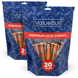 ValueBull Bully Sticks for Dogs, Thick 6 Inch, 50 Count - Thick - 50 Sticks