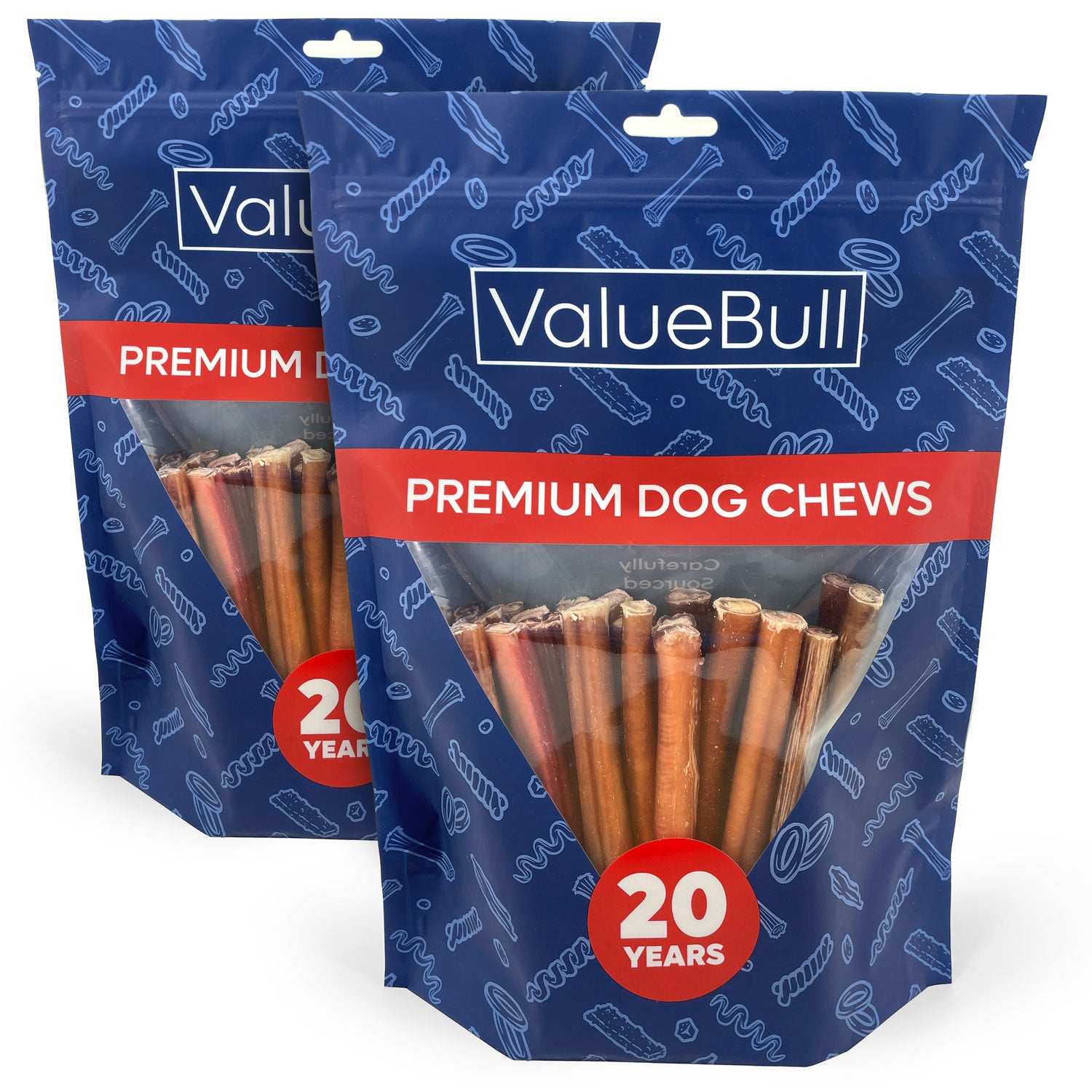 ValueBull Bully Sticks for Dogs, Thick 6 Inch, 50 Count - Thick - 50 Sticks
