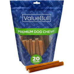 ValueBull Buffalo Collagen Sticks for Dogs, 6 Inch Medium Chews, Natural Long-Lasting Dog Treats, 25 Count - Medium - 25 Sticks