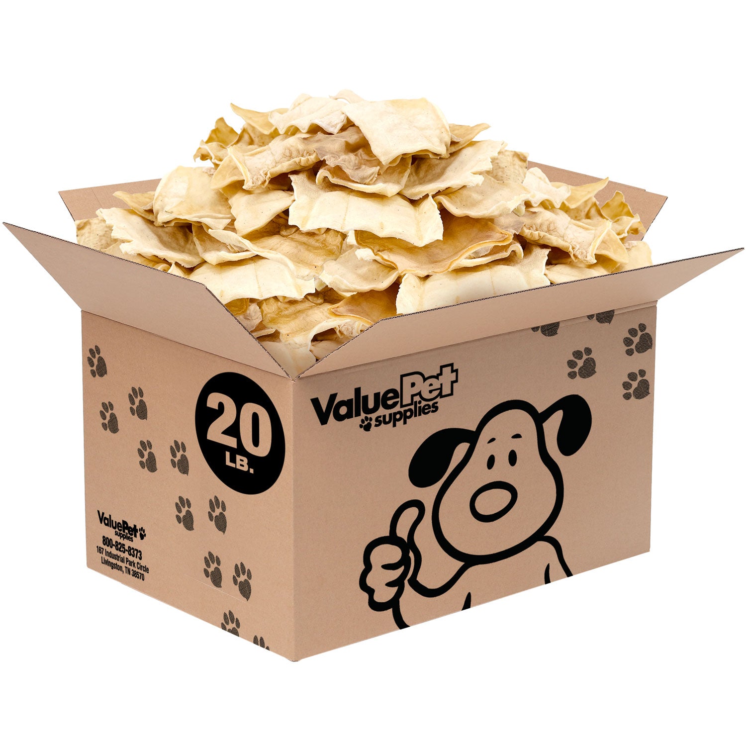 ValueBull USA Rawhide Chips, 20 Pound Bulk Pack - Natural,1 Pound (Pack of 20)