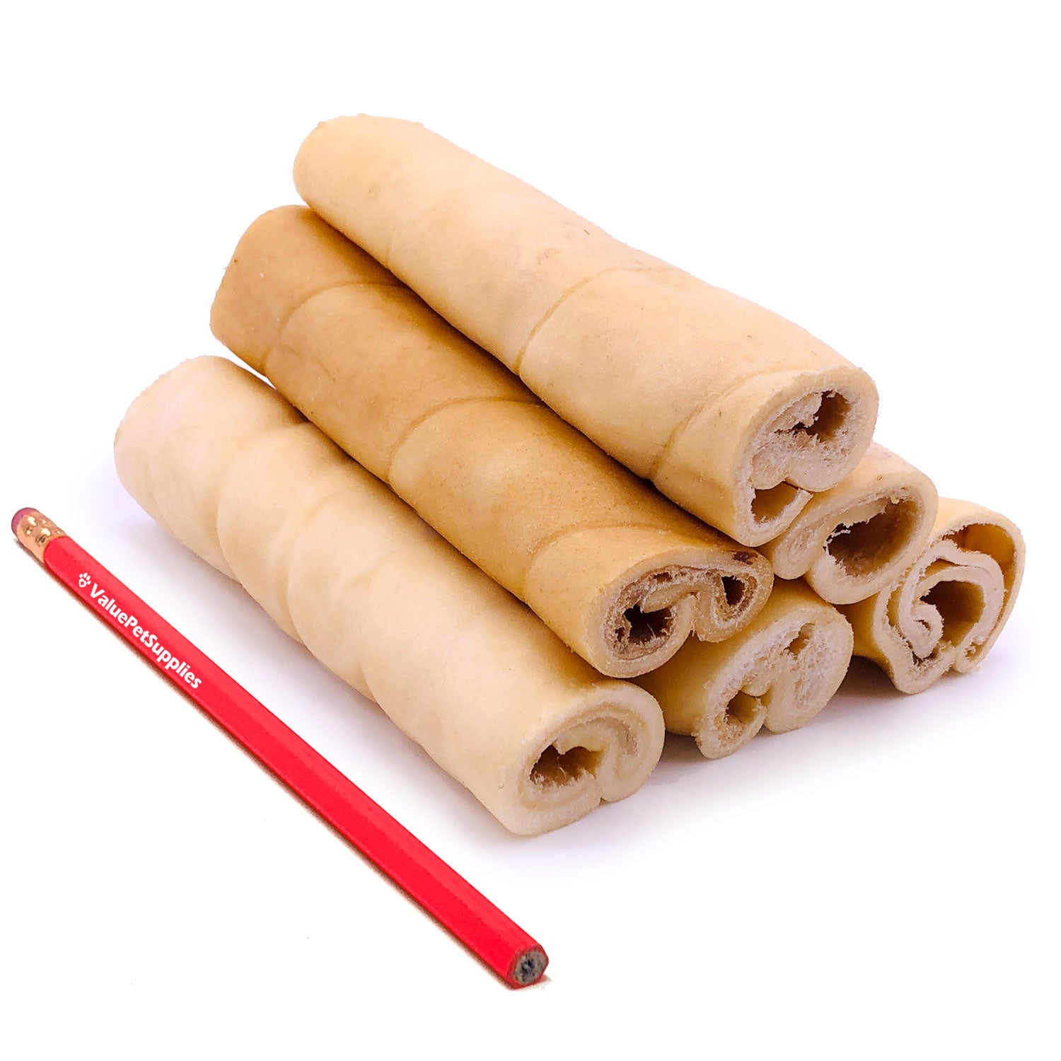 ValueBull Beef Cheek Rolls, Long Lasting Dog Chews, Jumbo 5-6 Inch, 50 Count Bulk Pack - Cheek - 50 Rolls