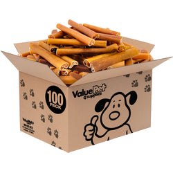 ValueBull Buffalo Collagen Sticks for Dogs, 6 Inch Thick Chews, Natural Long-Lasting Dog Treats, 100 Count Bulk Pack - Thick - 100 Sticks