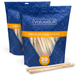 ValueBull USA Retriever Rolls for Small Dogs, Premium Rawhide, Thin 10 Inch, 50 Count - Natural - 50 Rolls