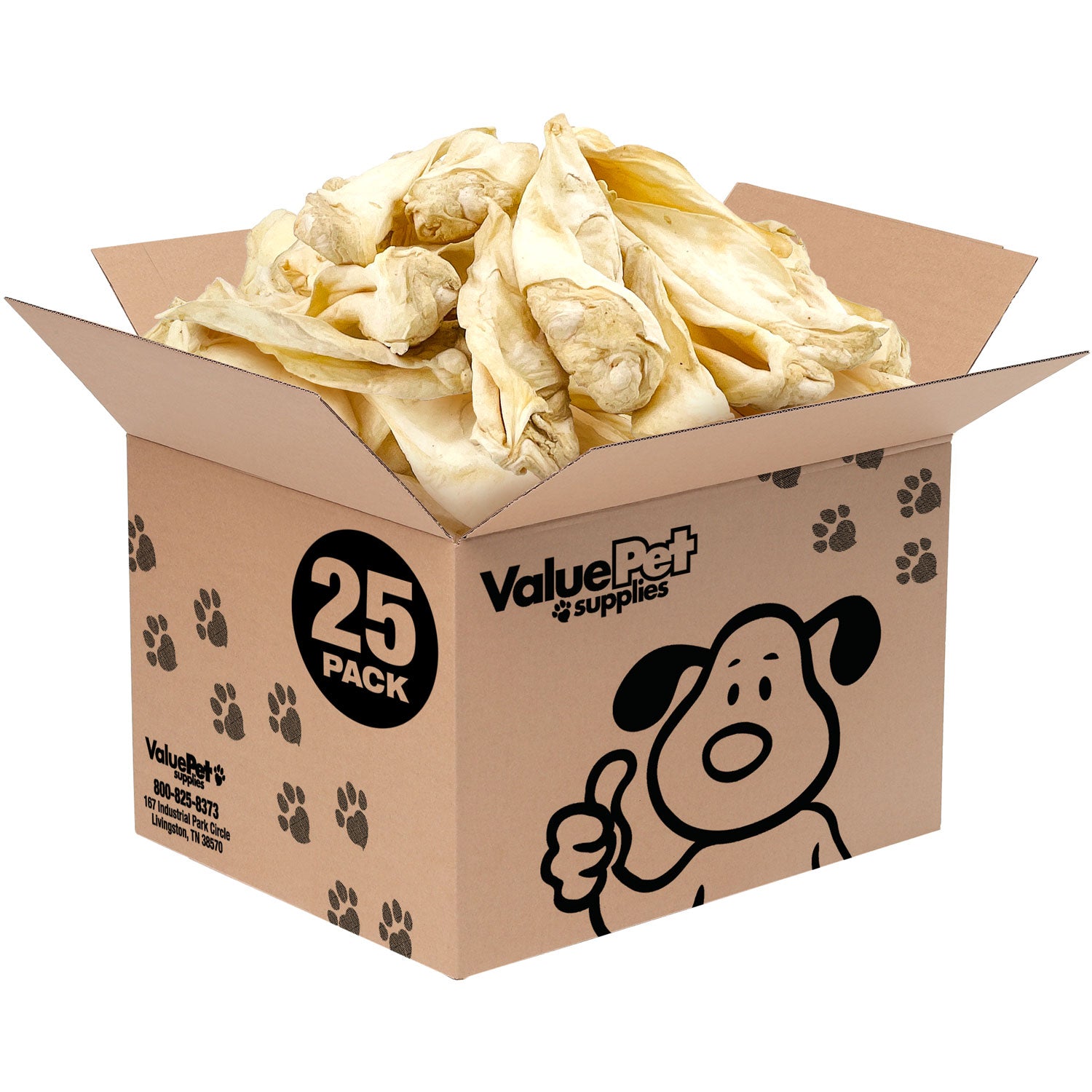 ValueBull Premium Cow Ears, 25 Count Bulk Pack - Beef - 25 Ears