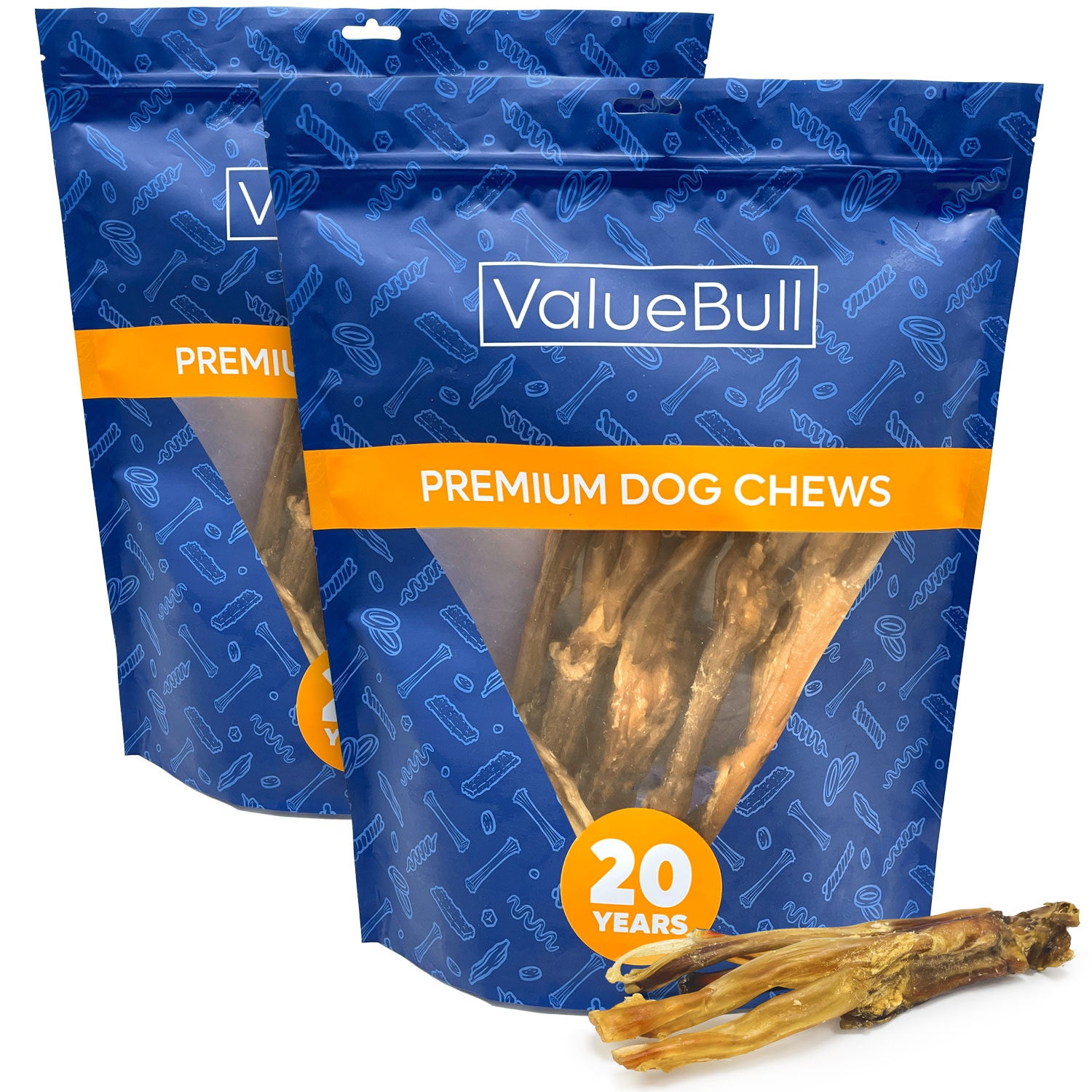 ValueBull Beef Tendons For Dogs, Varied Shapes, 2 Pounds - Varied - 2 Pound
