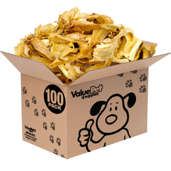 ValueBull Natural Brown Cow Ears, Crunchy Style, Varied Size, Shape & Color, 100 Count Bulk Pack - Varied - 100 Ears