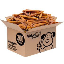 ValueBull Buffalo Collagen Sticks for Dogs, 6 Inch Medium Chews, Natural Long-Lasting Dog Treats, 200 Count Bulk Pack - Medium - 200 Sticks