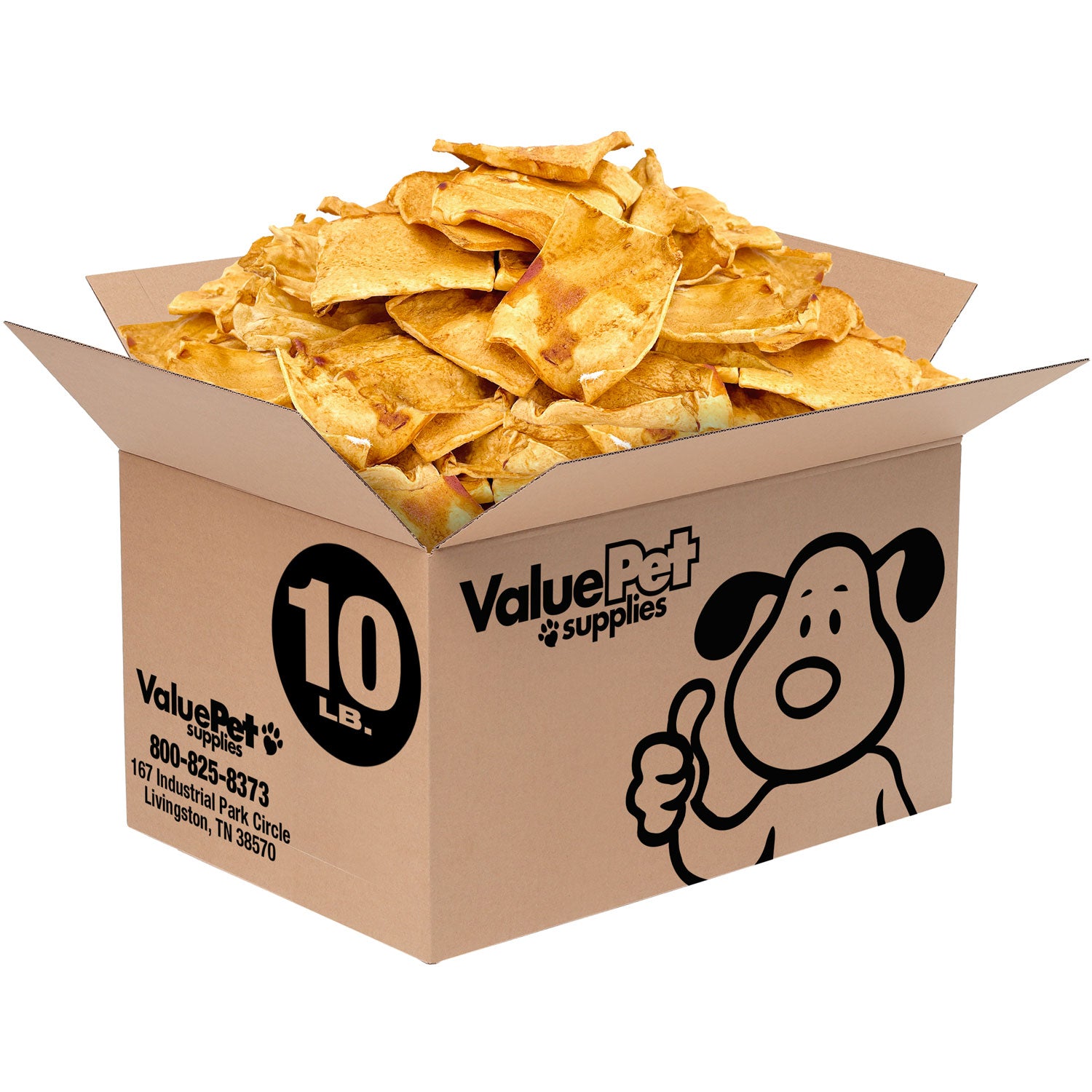 ValueBull USA Rawhide Chips, Chicken Infused, 10 Pound Bulk Pack - Chicken,1 Pound (Pack of 10)