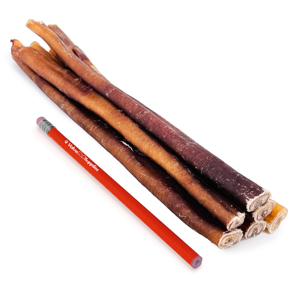 ValueBull USA Bully Sticks for Large Dogs, Thick 12 Inch, 50 Count - Thick - 50 Sticks