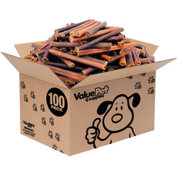 ValueBull Collagen Sticks for Dogs, 6 Inch Medium Chews, Natural Long-Lasting Dog Treats, 100 Count Bulk Pack
