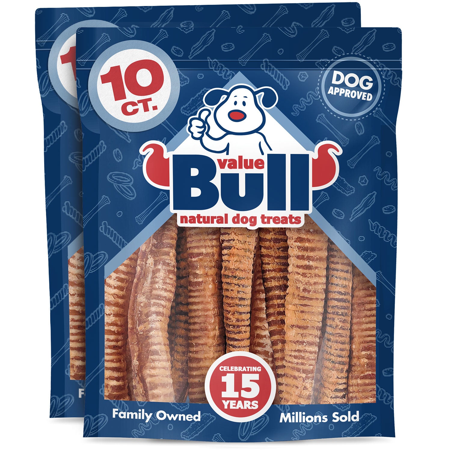 ValueBull Beef Trachea Tubes, Premium 10-12 Inch, 20 Count - Beef - 20 Tubes