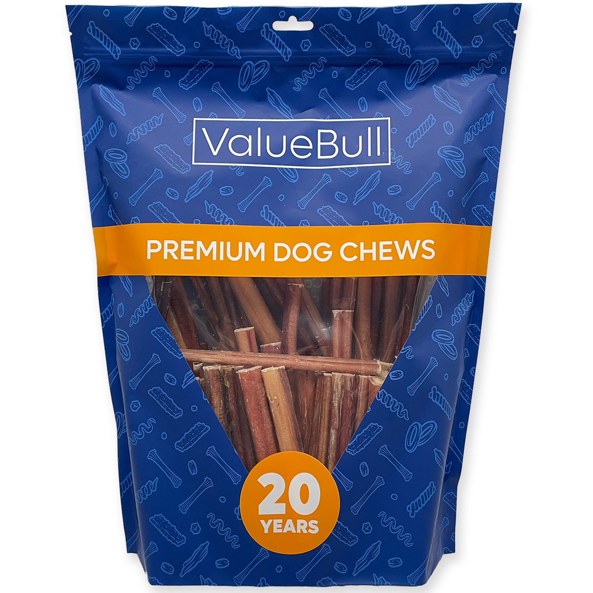 ValueBull Odor Free Bully Sticks for Dogs, Medium 6 Inch, 100 Count