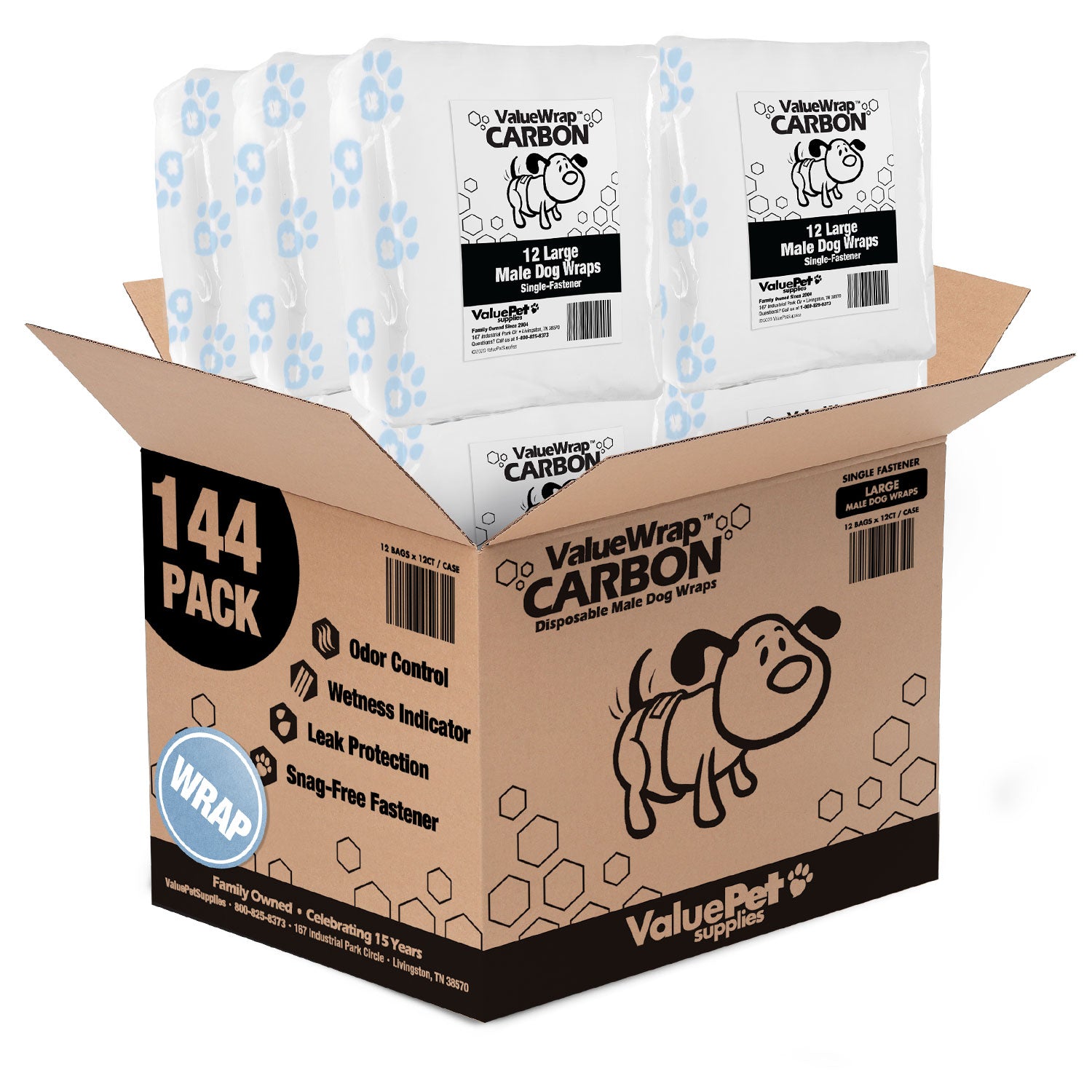 SAVE NOW - ValueWrap Male Wraps, Disposable Dog Diapers, Carbon, 1