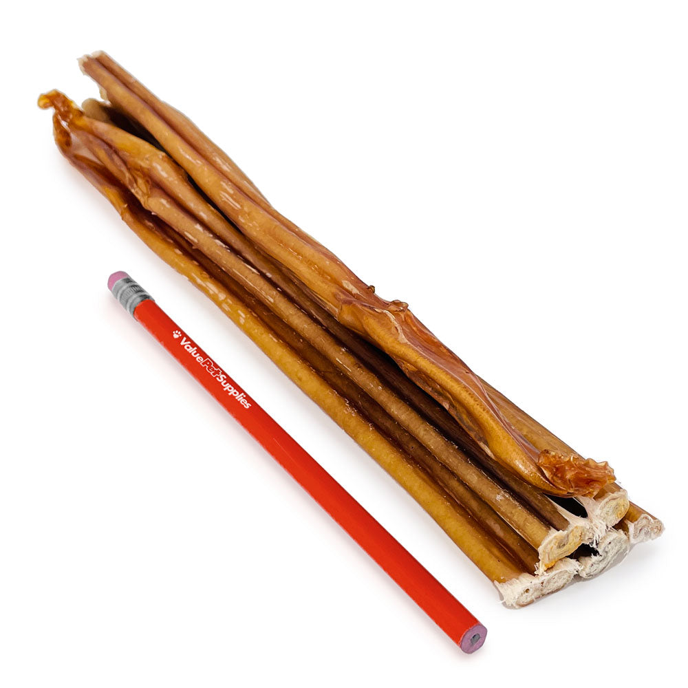 ValueBull USA Bully Sticks for Small Dogs, Thin 12 Inch, 100 Count Bulk Pack - Thin - 100 Sticks