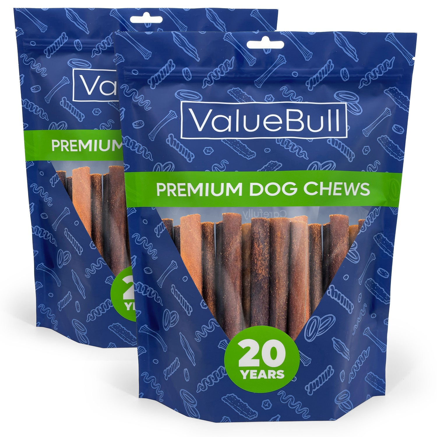 ValueBull Collagen Sticks for Dogs, 6 Inch Medium Chews, Natural Long-Lasting Dog Treats, 50 Count - Medium - 50 Sticks