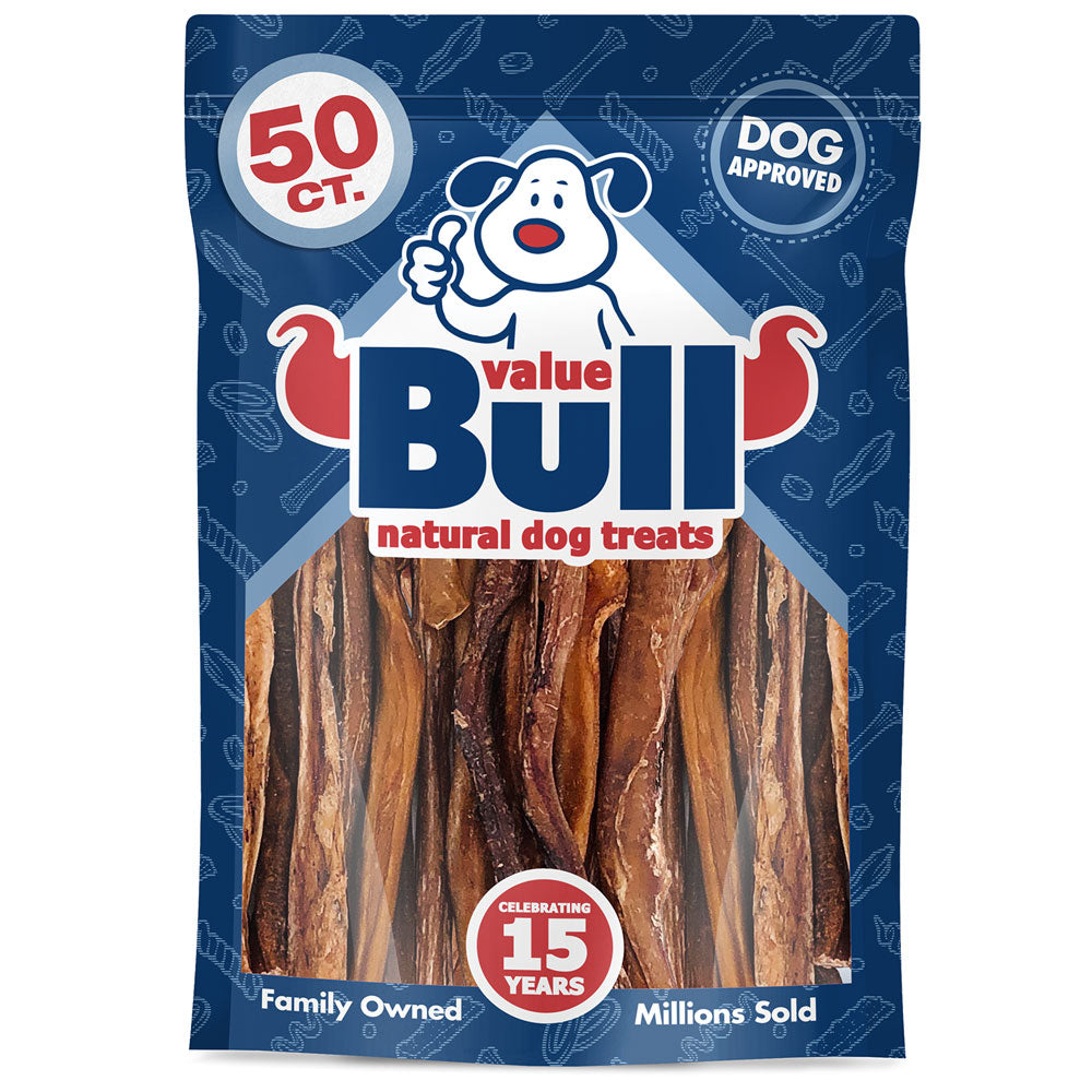 ValueBull Bully Sticks for Small Dogs, Thin 4-6", Varied Shapes, 50 ct