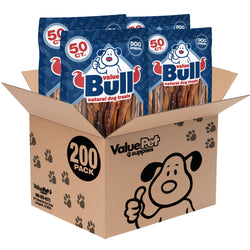 ValueBull Bully Sticks for Small Dogs, Thin 4-6", Varied Shapes, 200 ct