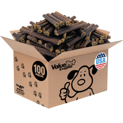 ValueBull USA Collagen Sticks for Dogs, 6 Inch Thick Chews, Natural Long-Lasting Dog Treats, 100 Count Bulk Pack - Thick - 100 Sticks