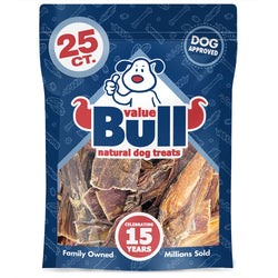 ValueBull Beef Jerky Gullet Strips for Dogs, 25 Count