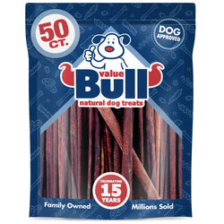 ValueBull Collagen Sticks, Long Lasting Beef Dog Chews, Healthy & Safe, Medium 12 Inch, 50 Count