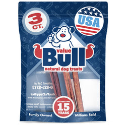 ValueBull USA Collagen Sticks for Small Dogs, 6 Inch Thin Chews, Natural Dog Treats, 3 Count (SAMPLE PACK)