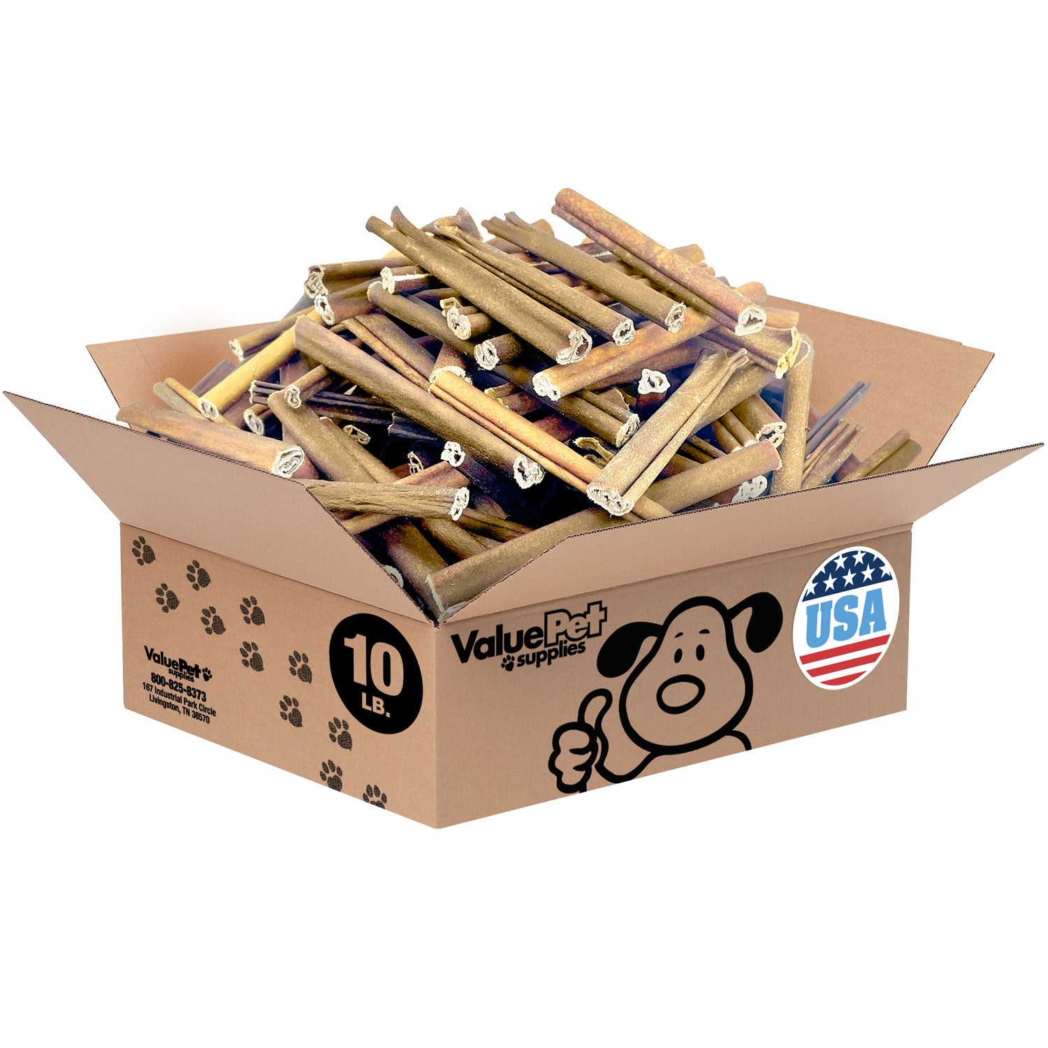 ValueBull USA Collagen Sticks for Dogs, 4-6 Inch Varied Chews, Natural Long-Lasting Dog Treats, 10 Pound Bulk Pack