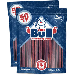 ValueBull USA Collagen Sticks, Premium Beef Dog Chews, 12" Medium, 100 Count