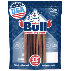 ValueBull USA Collagen Sticks for Small Dogs, 12 Inch Thin Chews, Natural Dog Treats, 10 Count