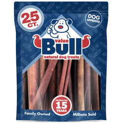 ValueBull USA Collagen Sticks, Premium Beef Dog Chews, 12" Super Jumbo, 25 Count