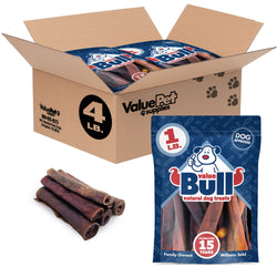ValueBull USA Beef Collagen Retriever Rolls, 5-6 Inches, Varied Shapes, Medium, 4 Pounds