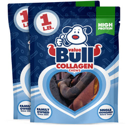 NEW- ValueBull USA Collagen Variety Mix, Beef Chews for Dogs, Smoked, Fun Shapes, 2 Pound