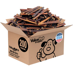 ValueBull USA Collagen Sticks for Small Dogs, 6 Inch Extra Thin Chews, Natural Dog Treats, 200 Count Bulk Pack
