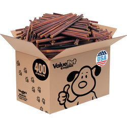 ValueBull USA Collagen Sticks for Small Dogs, 12 Inch Thin Chews, Natural Dog Treats, 400 Count Wholesale Pack