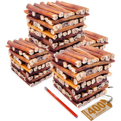 ValueBull USA Bully Sticks for Large Dogs, Jumbo 6 Inch, 400 Count Wholesale Pack