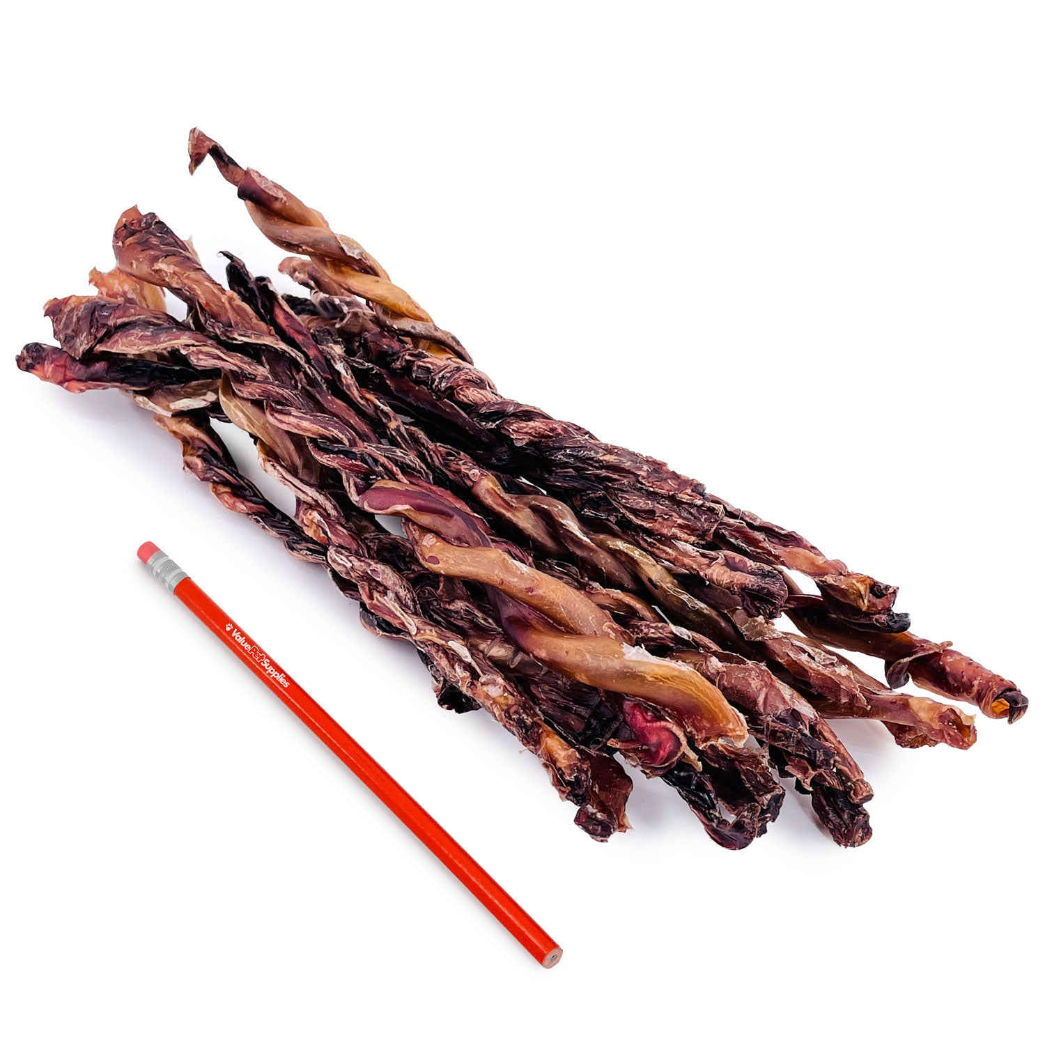 ValueBull USA Pork Pizzle Twists for Dogs, 10-12", 300 ct BULK PACK